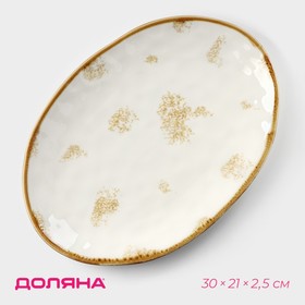 Блюдо Доляна «Космос», 30×21×2,5 см, цвет белый