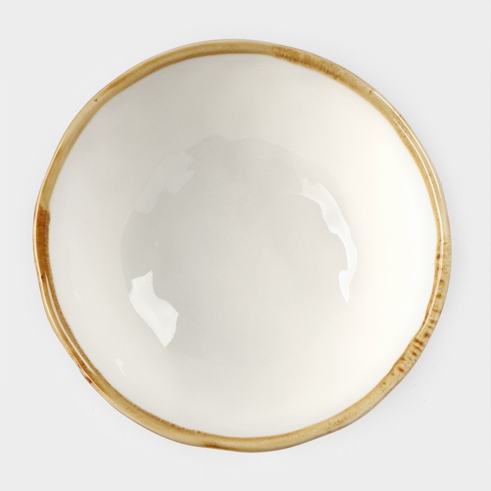 Миска фарфоровая Доляна Organic Gold, 320 мл, d=12,5 см, цвет белый - фото 1908507640