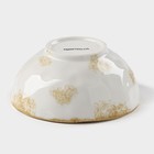 Салатник Доляна Organic Gold, 320 мл, d=12.5 см, фарфор, белый - Фото 3