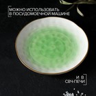 Тарелка фарфоровая Доляна «Космос», d=21,2 см, цвет зелёный - Фото 5