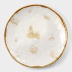 Тарелка фарфоровая Доляна Organic Gold, d=21,2 см, цвет белый - фото 305543022