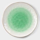Тарелка фарфоровая Доляна «Космос», d=27,5 см, цвет зелёный - фото 8900159