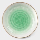 Тарелка фарфоровая глубокая Доляна «Космос», 550 мл, d=21,5 см, цвет зелёный - фото 995351