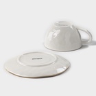 Чайная пара Доляна «Космос», чашка 250 мл, блюдце d=16 см, фарфор, белая, зелёная - Фото 4