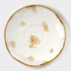 Чайная пара Доляна Organic Gold, чашка 230 мл, блюдце d=16 см, фарфор, белая - Фото 3