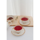 Чайная пара Доляна Organic Gold, чашка 230 мл, блюдце d=16 см, фарфор, белая - Фото 10