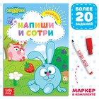 Книга «Напиши и сотри. Решалки», 12 стр., А5, + маркер, Смешарики - Фото 1