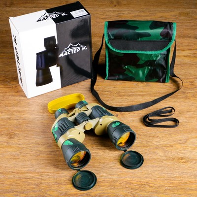 Бинокль «Наряд» Мастер К, 7×50, с чехлом, зелёный камуфляж, линзы рубин