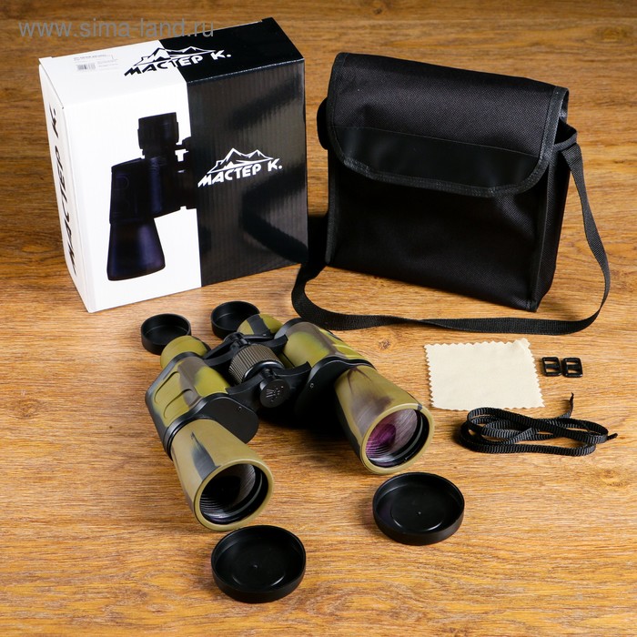 Бинокль «Снайпер» Мастер К, 10×50, с чехлом, хаки, линзы зелёные - Фото 1