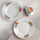 Набор посуды «Весёлый Колобок», 3 предмета: тарелка d=20 см, миска d=20 см, кружка 210 мл - Фото 2