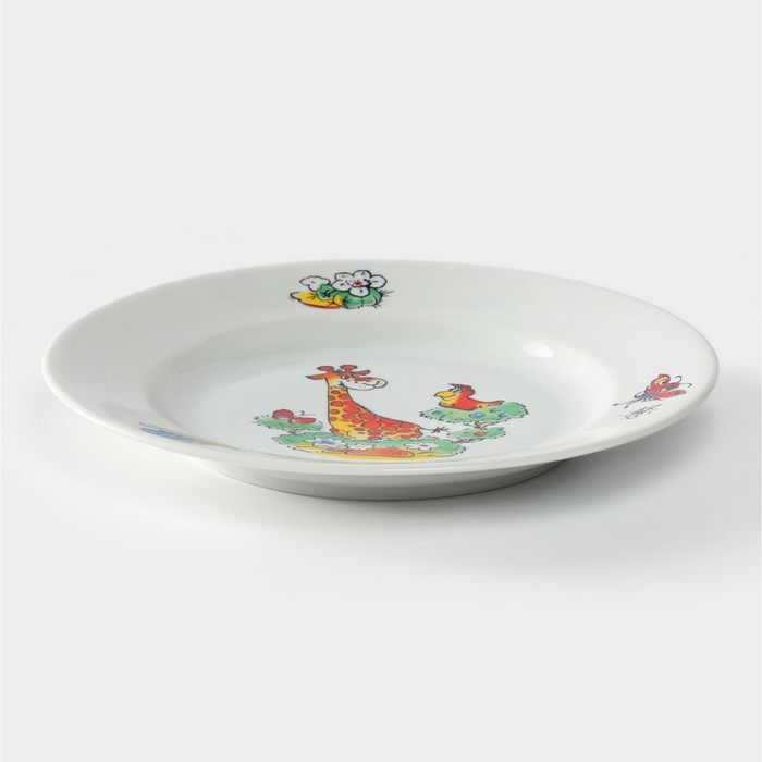 Набор посуды фарфоровой «Зоопарк»», 3 предмета: тарелка d=20 см, салатник d=19,8 см, кружка 200 мл - фото 1907049953