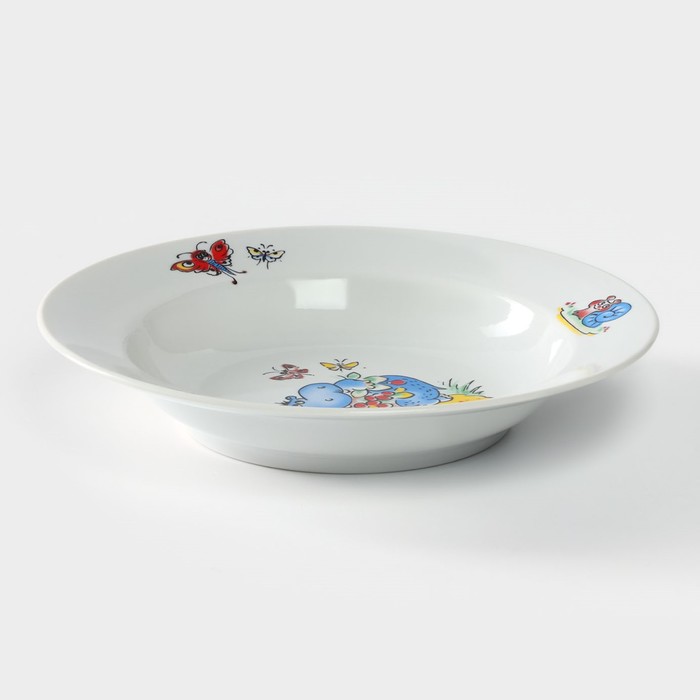 Набор посуды фарфоровой «Зоопарк»», 3 предмета: тарелка d=20 см, салатник d=19,8 см, кружка 200 мл - фото 1907049955