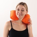 Подушка для шеи дорожная, надувная, 38 × 24 см, цвет оранжевый - Фото 3