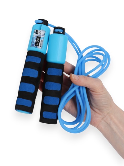 Скакалка спортивная ONLYTOP, 2.8 м, регулируемая, со счётчиком, цвет МИКС