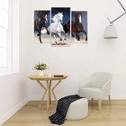 Модульная картина "Три резвых коня" (2-25х50, 30х60см) 60х80 см - фото 9835533