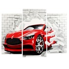 Модульная картина "Красный автомобиль" (2-25х50, 30х60 см) 60х80 см - фото 318255409