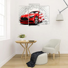 Модульная картина "Красный автомобиль" (2-25х50, 30х60 см) 60х80 см - Фото 4