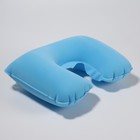Подушка для шеи дорожная, надувная, 38 × 24 см, цвет голубой - Фото 3