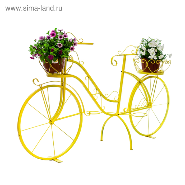 Подставка для цветов "Велосипед" желтый 194*55*104 см - Фото 1