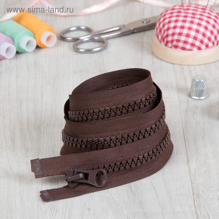 Молния «Трактор», №8, разъёмная, 100 см, цвет коричневый - Фото 1