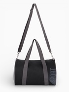 Сумка спортивная на молнии, без подкладки, длинный ремень, средний размер, цвет чёрный/серый - Фото 1