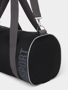 Сумка спортивная на молнии, без подкладки, длинный ремень, средний размер, цвет чёрный/серый 4675404