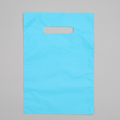 Пакет полиэтиленовый, с вырубной ручкой, голубой, 20 х 30, 33 мкм