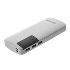 Внешний аккумулятор Luazon PB-04, 7500 мАч, 3 USB, 2 А, дисплей, фонарик, белый - фото 8601587