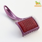 Щётка - пуходёрка мягкая с каплями, увеличенное кол-во зубцов, основание 68×48 мм, бордовая - Фото 3