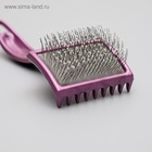 Щётка - пуходёрка мягкая с каплями, увеличенное кол-во зубцов, основание 68×48 мм, бордовая - Фото 8