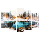 Модульная картина "Лазурь зимнего озера" (2-25х50, 2-25х67, 25х80 см) 80х140 см - фото 2999968