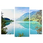 Картина модульная на подрамнике  "Горное озеро" (2-25х50, 30х60см) 80х60 см - фото 9835558