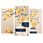 Картина модульная на подрамнике "Цветы в вазе" (2-25х50, 30х60 см) 80х60 см - фото 318255642