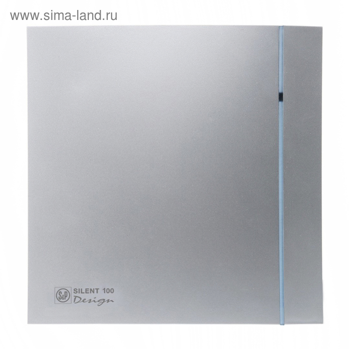 Вентилятор S&P SILENT-100 CZ SILVER DESIGN, 220-240 В, бесшумный, 50 Гц, цвет серебряный - Фото 1