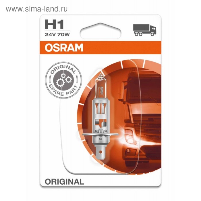 Лампа автомобильная Osram, H1, 24 В, 70 Вт, 64155-01B - Фото 1