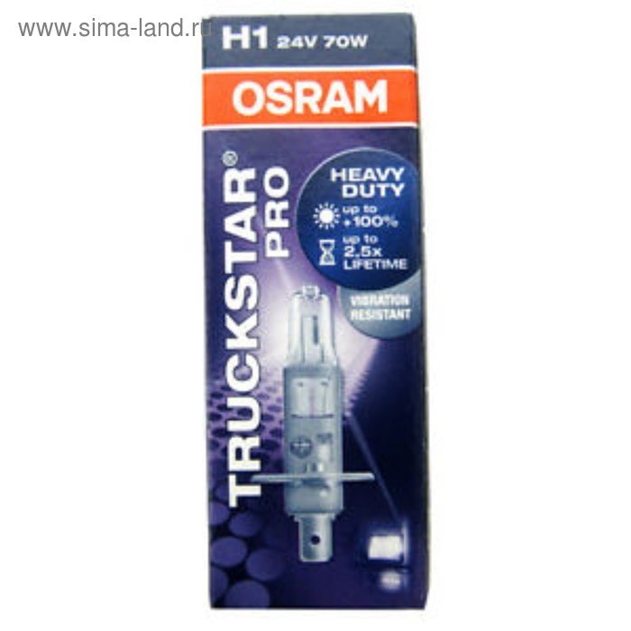 Лампа автомобильная Osram Truckstar Pro, H1, 24 В, 70 Вт, 64155TSP - Фото 1