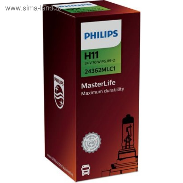 Лампа автомобильная Philips MasterLife, H11, 24 В, 70 Вт, 24362MLC1 - Фото 1