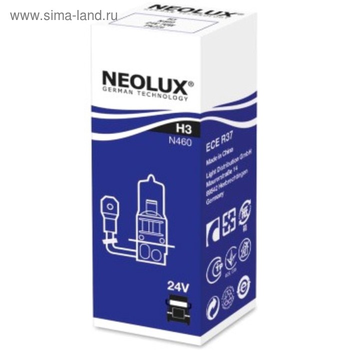 Лампа автомобильная NEOLUX, H3, 24 В, 70 Вт, N460 - Фото 1