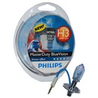 Лампа автомобильная Philips MasterDuty BlueVision, H3, 24 В, 70 Вт, набор 2 шт, 13336MDBVS2 470047 - фото 298255455