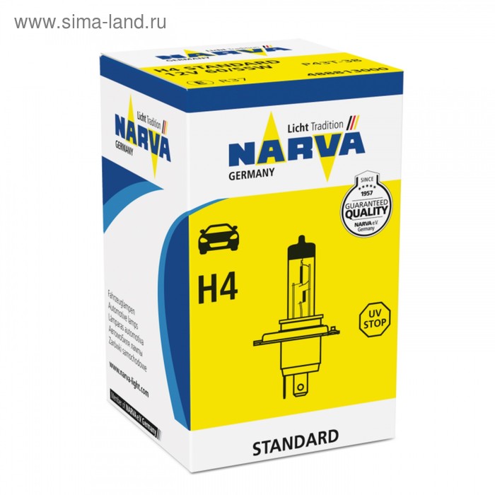 Лампа автомобильная Narva Rally, H4, 24 В, 100/90 Вт, 48991 - Фото 1