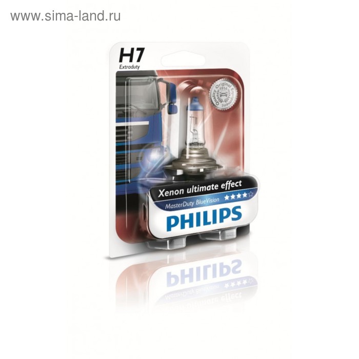 Лампа автомобильная Philips MasterDuty BlueVision, H7, 24 В, 70 Вт, 13972MDBVB1 - Фото 1