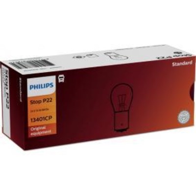 Лампа автомобильная Philips, P22, 24 В, 15 Вт, 13401CP