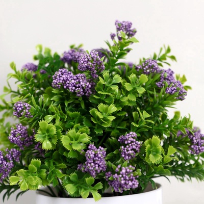 Искусственный цветок в горшке «Озотамнус в листве», 8×16 см, МИКС