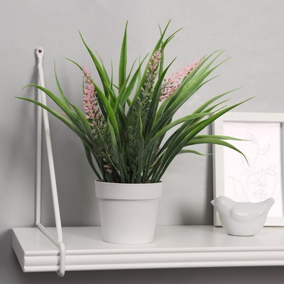 Искусственный цветок в горшке «Полевая листва», 9×23 см, МИКС