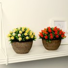 Искусственный цветок в горшке «Многослойные бутоны», 13×11 см, МИКС - Фото 4