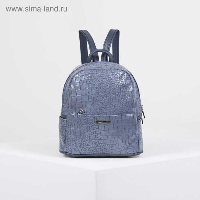 Рюкзак молодёжный, отдел на молнии, 2 наружных кармана, цвет синий - Фото 1