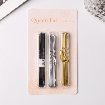 Шпильки для волос QF, набор 30 шт., 8 см, 3 цвета