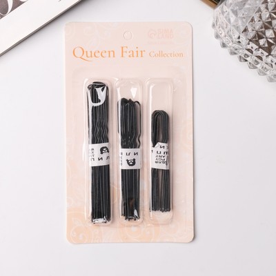 Шпильки для волос, набор 30 шт., 6 см, 7 см, 8 см, чёрные