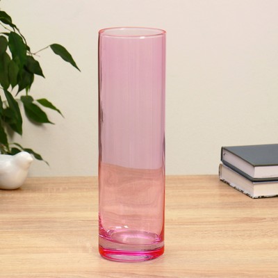 Ваза «Розовая светлая», h=26.5 см, d=7.5 см, стекло, розовая