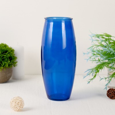 Ваза «Кобольт», d=7 см, 9.5×23.5 см, стекло, синяя